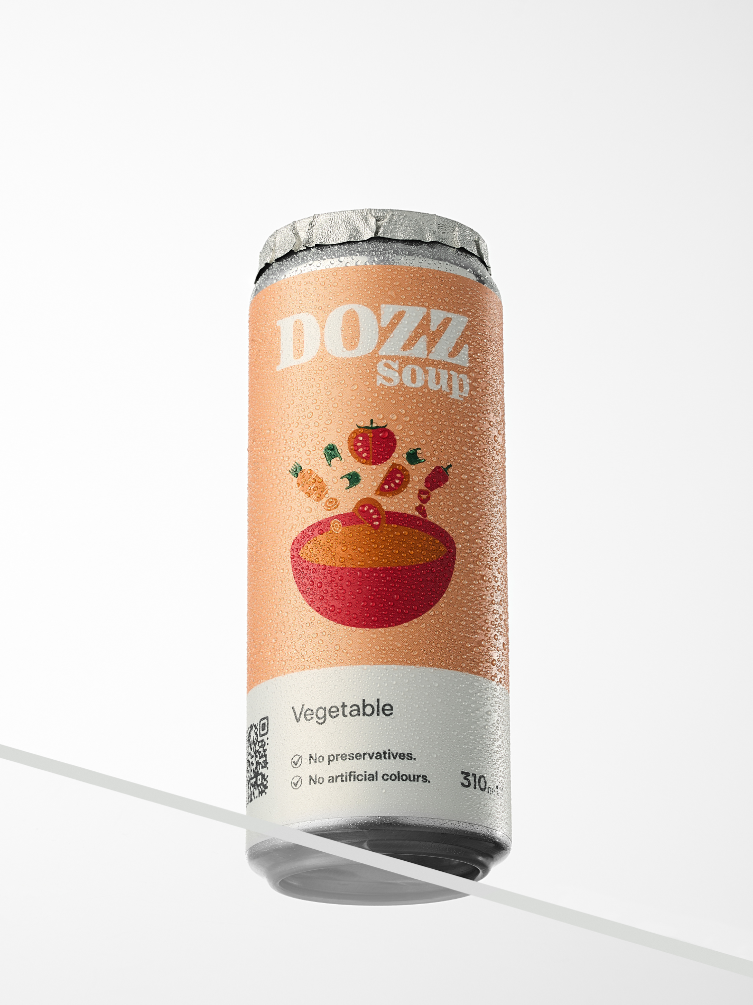 Supă de legume DOZZ Soup la doză de 310ml, alegerea ideală pentru o nutriție echilibrată, fără conservanți și 100% naturală.