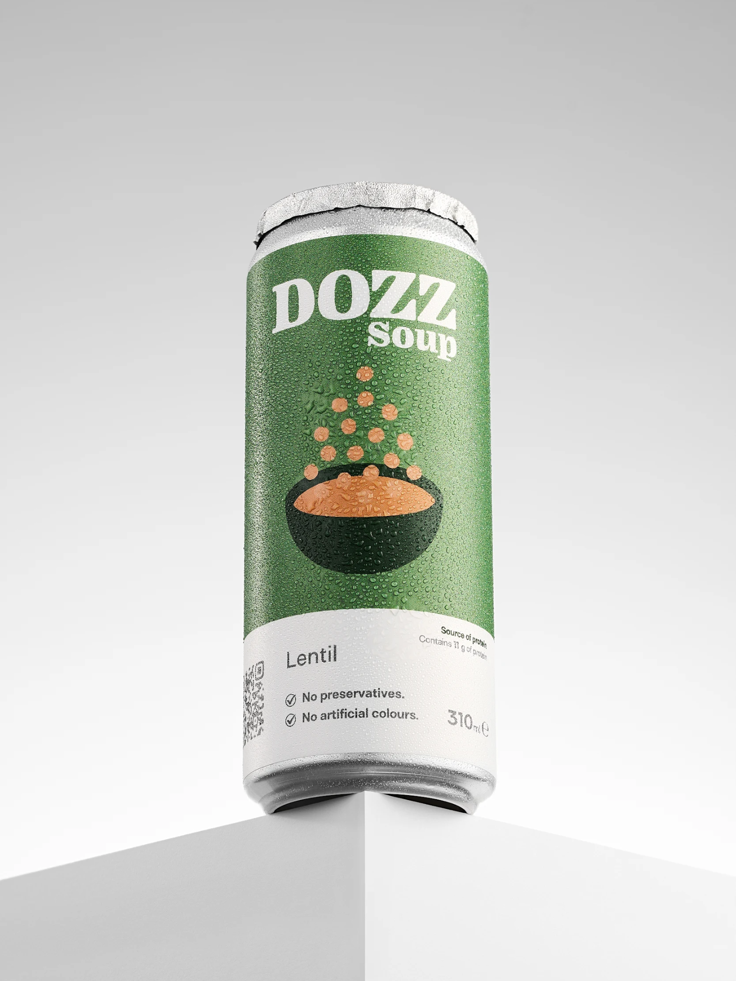 Supă de linte DOZZ la doză, o masă rapidă, consistentă și 100% naturală, sursă de proteine - 11g pentru o nutriție completă și sățioasă.